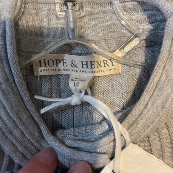 Gorgeous! NEW Hope & Henry Organic Cotton Gray Sweater Dress Buttons Up Back 10 - Picture 9 of 11